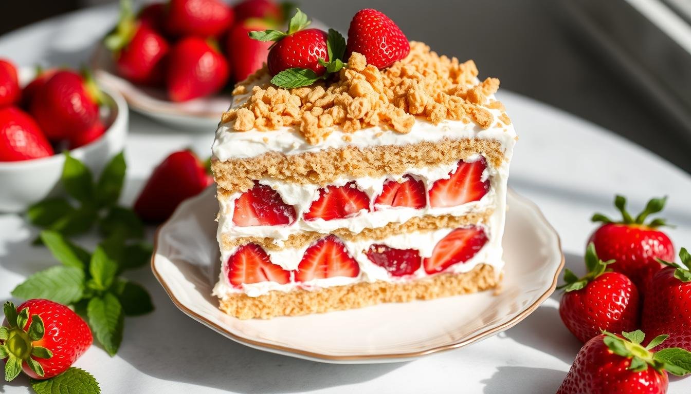 Strawberry Crunch Cake